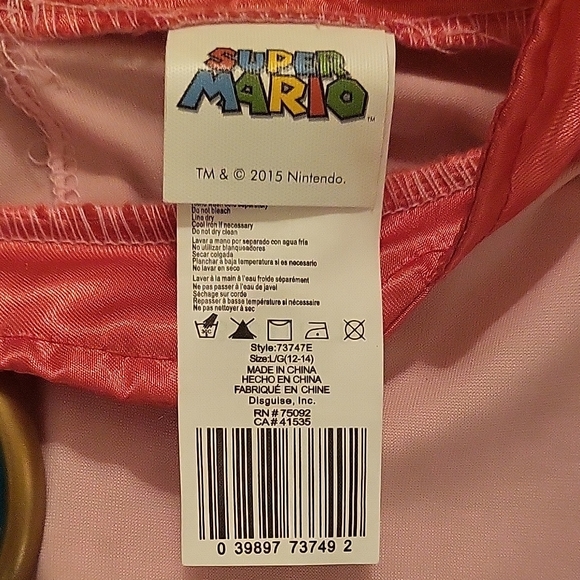 Nintendo Super Mario Brothers Deluxe Princess Peach Costume - Picture 2 of 6